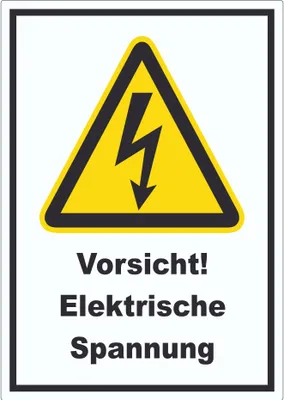 Produktbild von Vorsicht Elektrische Spannung Aufkleber A9 (37x52mm)