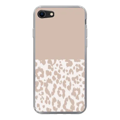 Produktbild von MuchoWow® Handyhülle Schutzhülle Hülle für iPhone SE 2020 Panther Druck - Rosa - Tiere Silikon Softcase Handy Hülle - Kartenbesitzer