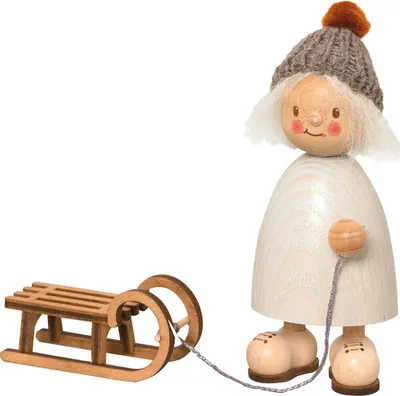 Produktbild von Finn mit Schlitten (9cm) von Drechslerei Kuhnert