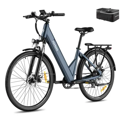 Produktbild von City E- Bike Rostfreie Aluminiumlegierung 36 V 15 Ah 540 Wh bis zu 90 km-110 km 27,5 Zoll Wasserdicht IP54, Elektrofahrrad mit 7 Gang und App, Blau