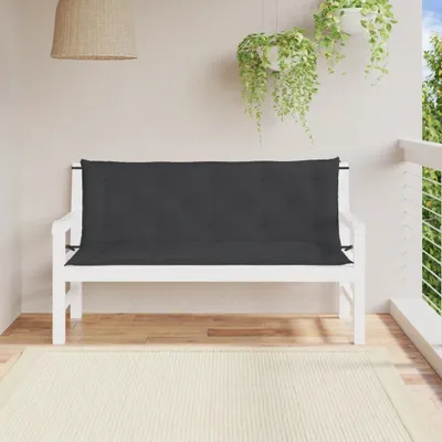 Immagine prodotto di The Living Store Cuscini per panca da giardino 2 pezzi nero 150x50x7 cm Tessuto Oxford