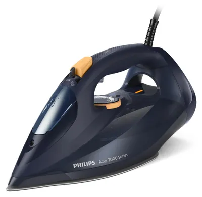 Produktbild von Philips Bügeleisen 7000 Series mit Keramikbügelsohle, 55 g/min kostanter Dampf, 3000 W, Blau (DST7060/20)