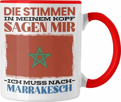 Produktbild von Trendation - Marrakesch Tasse Urlaub Heimat Geschenk Spruch Marokko Geschenkidee (Rot)