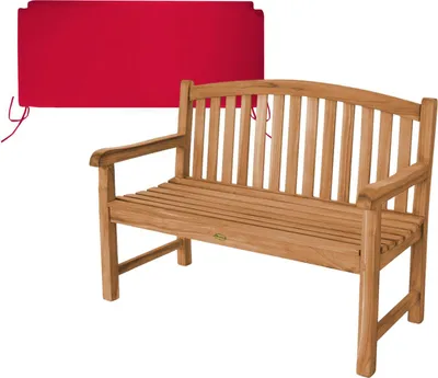 Produktbild von Gartenbank Bari Teak Massivholz 120 cm Rot