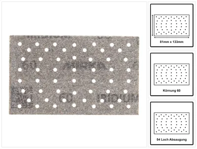 Produktbild von Mirka IRIDIUM Schleifstreifen Grip 81x133mm K60, 50 Stk. ( 246B105060 )