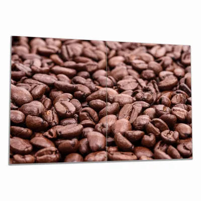 Produktbild von Wallario Herdabdeckplatte aus Glas, Größe 80 x 52 cm 2-teilig, Motiv Frisch geröstete Kaffeebohnen