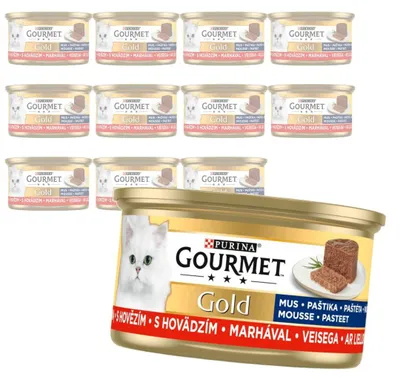 Zdjęcie produktu dla Purina Gourmet Gold Mus z Wołowiną 12x85g Mokra Karma Dla Kota