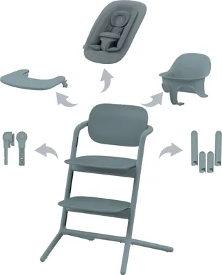Produktbild von CYBEX Lemo 4-in-1, Multifunktions-Hochstuhl, Gepolsterter Sitz, Blau, Einfarbig, Aluminium, Kunststoff, 25 kg