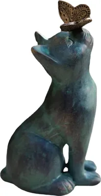 Produktbild von Figur aus Kunstharz für drinnen und draußen - 8171 Katze Schmetterling