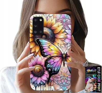 Image de Étui Pour Samsung Galaxy A31 - Tournesol Avec Papillon, Étui + Film