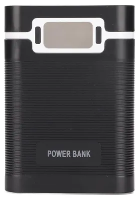 Immagine prodotto di Caricabatterie portatile fai-da-te per batterie 18650, power bank con vano per 4 batterie, capacità elevata, ingresso micro USB, ricarica a due vie con display LCD, colore nero