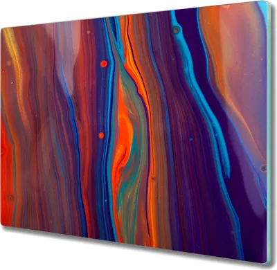Produktbild von Coloray Herdabdeckplatte 60x52 cm Schneidebrett Kochplattenabdeckung Küchenbrett Hackbrett - bunte Wellen