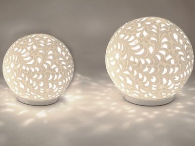 Formano Kugelleuchte 18 cm Harmonie Romantik  Porzellan weiß Lampe