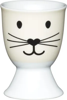 Produktbild von Kitchencraft Eierbecher "Katzengesicht" aus Porzellan