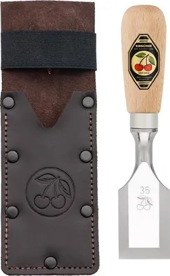 Produktbild von KIRSCHEN Kurzbeitel in Lederholster 35 mm mit Rotbuchenheft 1158000