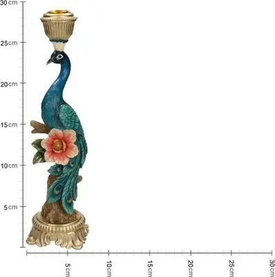 Produktbild von Kerzenständer Peacock Multi – Bunte Dekoration – 29 cm Höhe – Eleganter Kerzenhalter für Innen & Außen – Stilvolles Ambiente mit farbenfrohem Design
