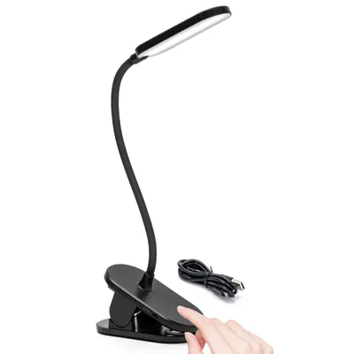 Produktbild von Aigostar LED Leselampe Bett, Dimmbarem Klemmlampe mit 360° Verstellbarem Flexiblem Arm, Wiederaufladbare USB-Leselampe mit 3 Helligkeitsmodi,4000K