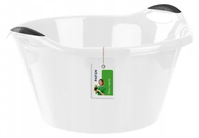 Produktbild von Pafen Wäschekorb rund 25L weiß mit Griffen