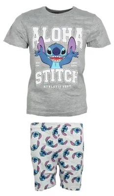 Produktbild von Disney Lilo und Stitch Kinder Jungen Schlafanzug Pyjama Shirt Hose – Grau / 122