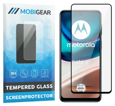 Produktbild von Mobigear Premium Displayschutzfolie für Motorola Moto G42, gehärtetes Glas, Displayschutz - kompatibel mit Hüllen - Schwarz