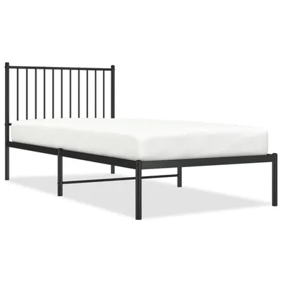 Immagine prodotto di vidaXL Struttura letto con testiera in metallo nero 90x200 cm