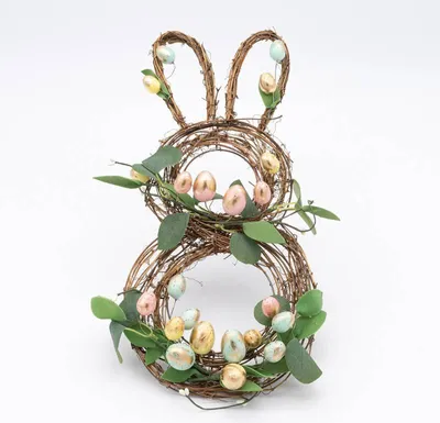 Produktbild von DECOLED Osterhase, Weide, 48 x 30 cm, dekoriert