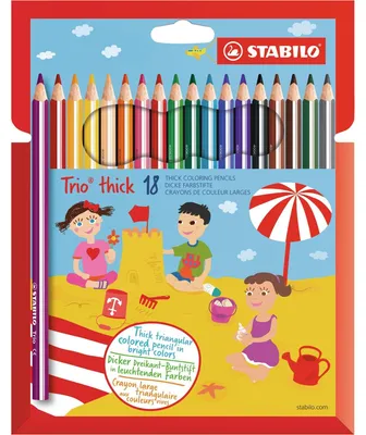 Produktbild von STABILO Dreikant-Buntstift - Trio dick - 18er Pack - 18 verschiedene Farben