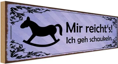 Produktbild von vianmo Holzschild 10x27 cm Mir reiht`s ich geh schaukeln Dekoration