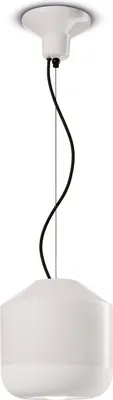 Produktbild von Hängelampe Keramik D: 24 cm rund H: max. 145 cm Weiß E27 Retro Keramiklampe