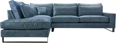 Produktbild von BETTSO Ecksofa Sofa mit Rückenfunktion in L Form Polsterecke Eckgarnitur COLLIN Blau Links
