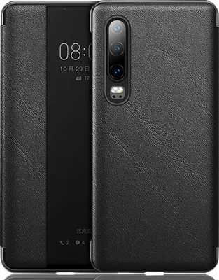 Image de Huawei P30 Case, Slim Business Smart View Smart Wake up/Sleep Leather Cover Protective Cover pour Huawei P30 Black