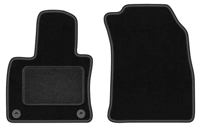 Produktbild von Velours-Fußmatten Vorne passend für Honggi E-HS9 (7-Personen, Bj. 2020-) –  schwarz, passgenau, mit Befestigungen set 2 Stk. - STANDARD