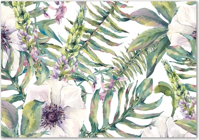 Produktbild von Tulup® Leinwandbild - 100x70 cm - Wandkunst - Drucke auf Leinwand - Leinwanddruck  - Blumen & Pflanzen - Grün - Farne Blumen