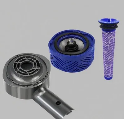 Immagine prodotto di Parte posteriore del cofano motore + parte posteriore del filtro HEPA + set di filtri compatibile. Adatto per aspirapolvere V6, DC58, DC59, DC61, DC62, DC74. Ricambi