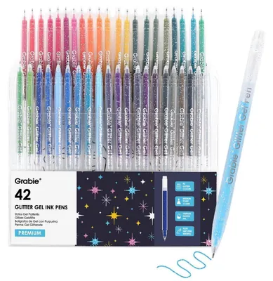 Produktbild von Glitzer Gelschreiber Set 42 Farben 1,0 mm Strichstärke für Journaling & DIY