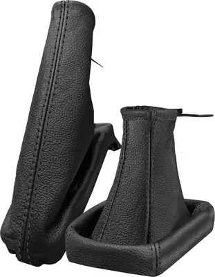 Produktbild von Schaltsack und Handbremsmanschette für Opel Astra G 100% Echtleder schwarz
