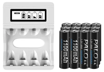 Obrázok produktu pre Nabíjateľná batéria, nízke samovybíjanie, dlhá životnosť, 12 AAA, 1 nabíjačka