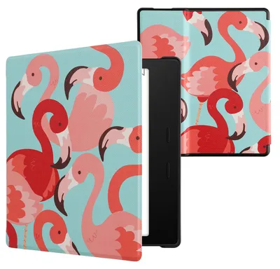 Produktbild von kwmobile Schutzhülle für Amazon Kindle Oasis 10. Generation Hülle - eReader Flip Case mit Auto Sleep Funktion - Flamingos mit Pink Rosa Rot