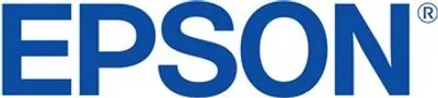 The image displays the brand logo 'EPSON' in large blue letters on a white background.