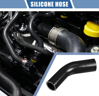Image de 1 Pièce Tuyau en Silicone Noir pour Voiture 32-38mm 1,26"-1,50" ID 102mm 4,02" Longueur 45 Degrés Universel