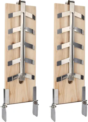 Obrázek produktu pro Jiubiaz Sada 2 plamenných desek z lososa Fish Fillet Holder XL Dřevěné desky Flame Salmon Grill Plank