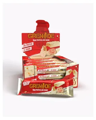 Produktbild von Grenade Protein Bar - 12x60g - White Chocolate Salted Peanut