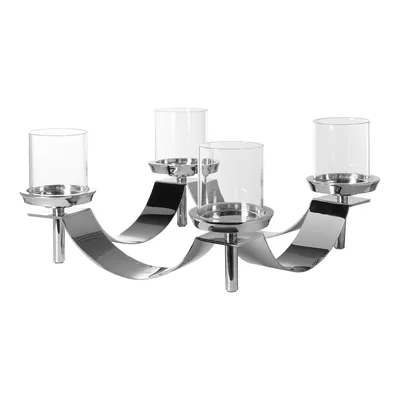 Produktbild von GALLERY Kranz silber - Aluminium/Edelstahl/Glas - H. 17,5cm x Ø 38,5cm