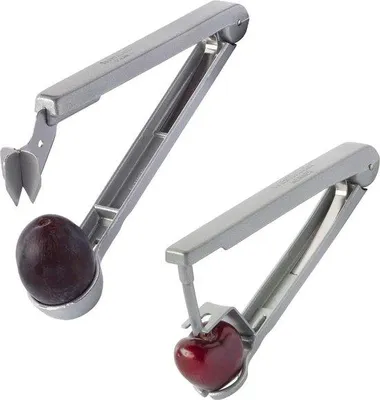 Produktbild von Famanu Set: 1 Pflaumenentkerner + 1 Kirschentkerner - Aluminium, rostfreier Stahl, silber
