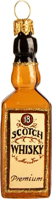 Produktbild von Christbaumschmuck Glas Whiskey Flasche 8cm braun