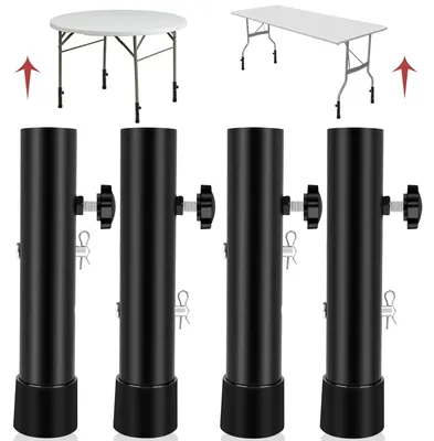 Productafbeelding van Elzusha - Verstelbare Metalen Tafelpoten Set van 4 - Hoogte 20 cm