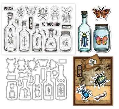 Productafbeelding van Transparante Stempel en Stanzvormen Set voor Scrapbooking en Kaartenmaken