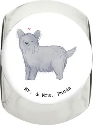 Produktbild von Mr. & Mrs. Panda Dose Skye Terrier Moment L 870ml - Weiß - Geschenk, Keksdose, leckerlidose, Bonbonglas, Vorratsglas, glasbehälter