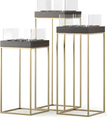Immagine prodotto di Set di candelieri in metallo grigio moderno ed elegante