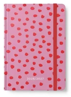 Image de Calendrier 2026/2027 : 18 mois. Points roses : travail collaboratif
